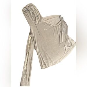 Under Armour Light Gray Performance Hoodie XXL Loose Fit